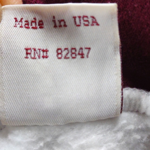 Art Unlimited Oshkosh size Large heathered white and burgundy hooded sweatshirt - Picture 8 of 10